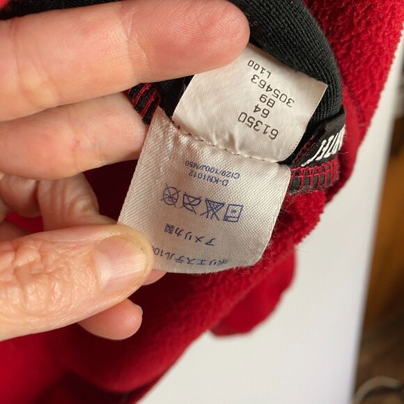 VTG Lands' End Red Polartec Full Zip Fleece Jacket Pockets Womens Size M(10-12) - Picture 8 of 12